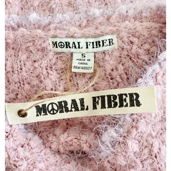 NWT MORAL FIBER Pink Striped Sweater, Size S - Picture 5 of 7